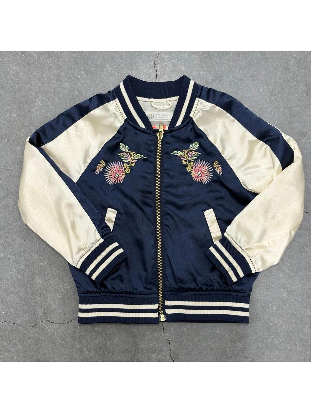 H&M Kids Full Zip Embroidered Bomber Jacket